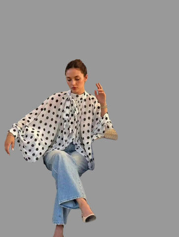 CAMISA LUNARES DE GASA AMPLIAS MANGAS 6 CLRS