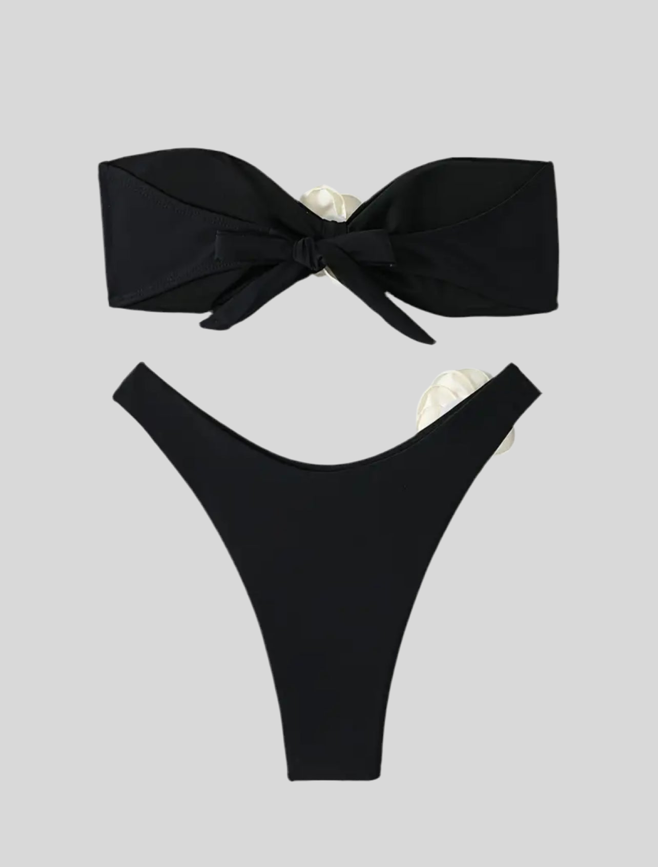 BIKINI BANDEAU ATADO CON FLOR 3 CLRS