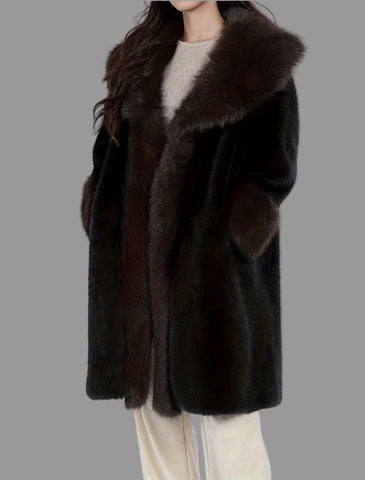 ABRIGO OVER FAUX FUR CON CUELLO ZORRO 2 CLRS