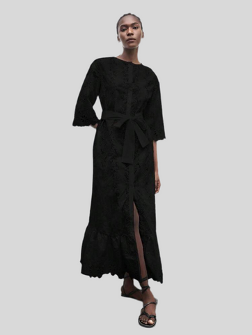 VESTIDO CON LAZADA ABOTONADO 3 CLRS