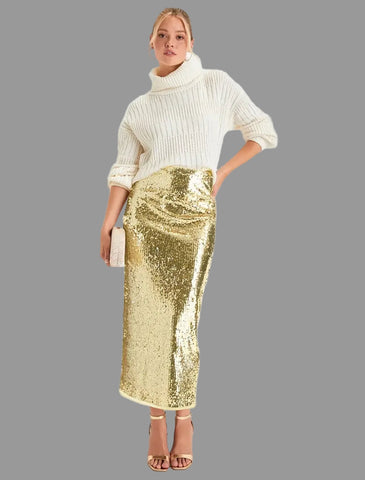 FALDA RECTA DE LENTEJUELAS 4 CLRS