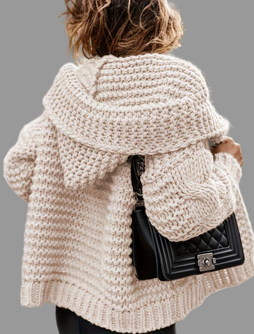 CHAQUETA CROP PUNTO CON CAPUCHA 7 CRS