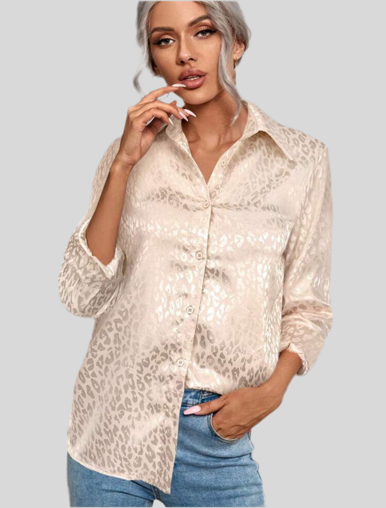 CAMISA SATÉN RELIEVE A PRINT 11 CLRS
