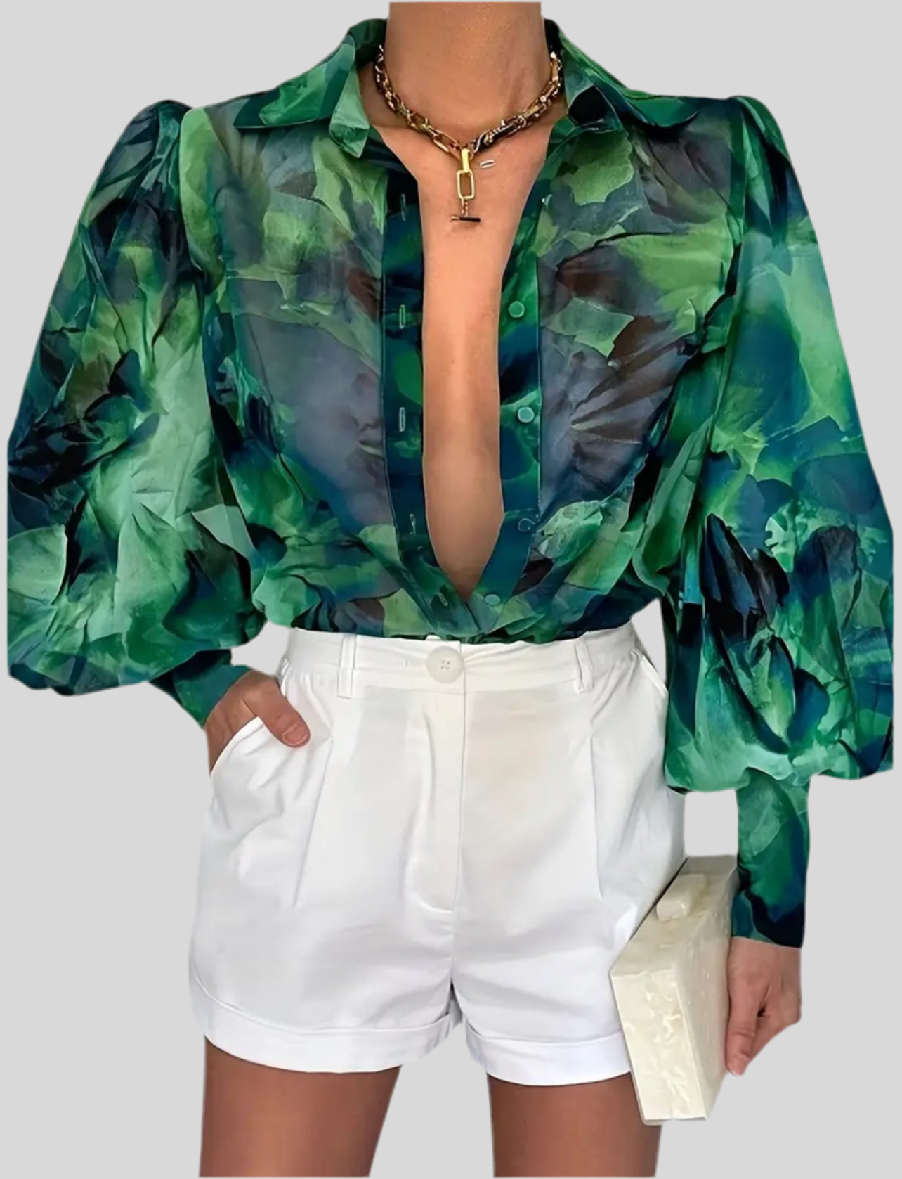 CAMISA MANGA ABULLONADA 4 CLRS