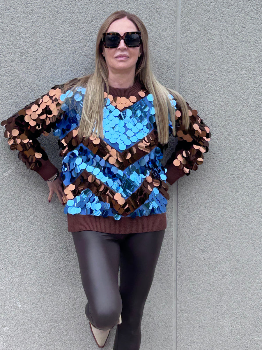 Giant sequin sweater