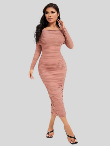 VESTIDO ELÁSTICO DRAPEADO 12 CLRS