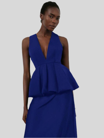 PEPLUM TOP WITH DEEP NECKLINE 3 CLOSURES