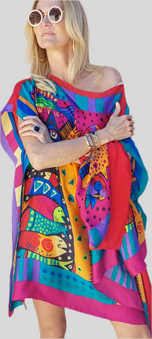Conjunto ALMA de kaftan y kimono de seda EDICIÓN LIMITADA