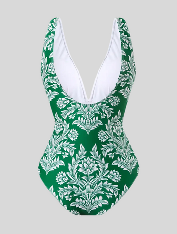 CONJUNTO TRAJE DE BAÑO Y FALDA ELÁSTICA
