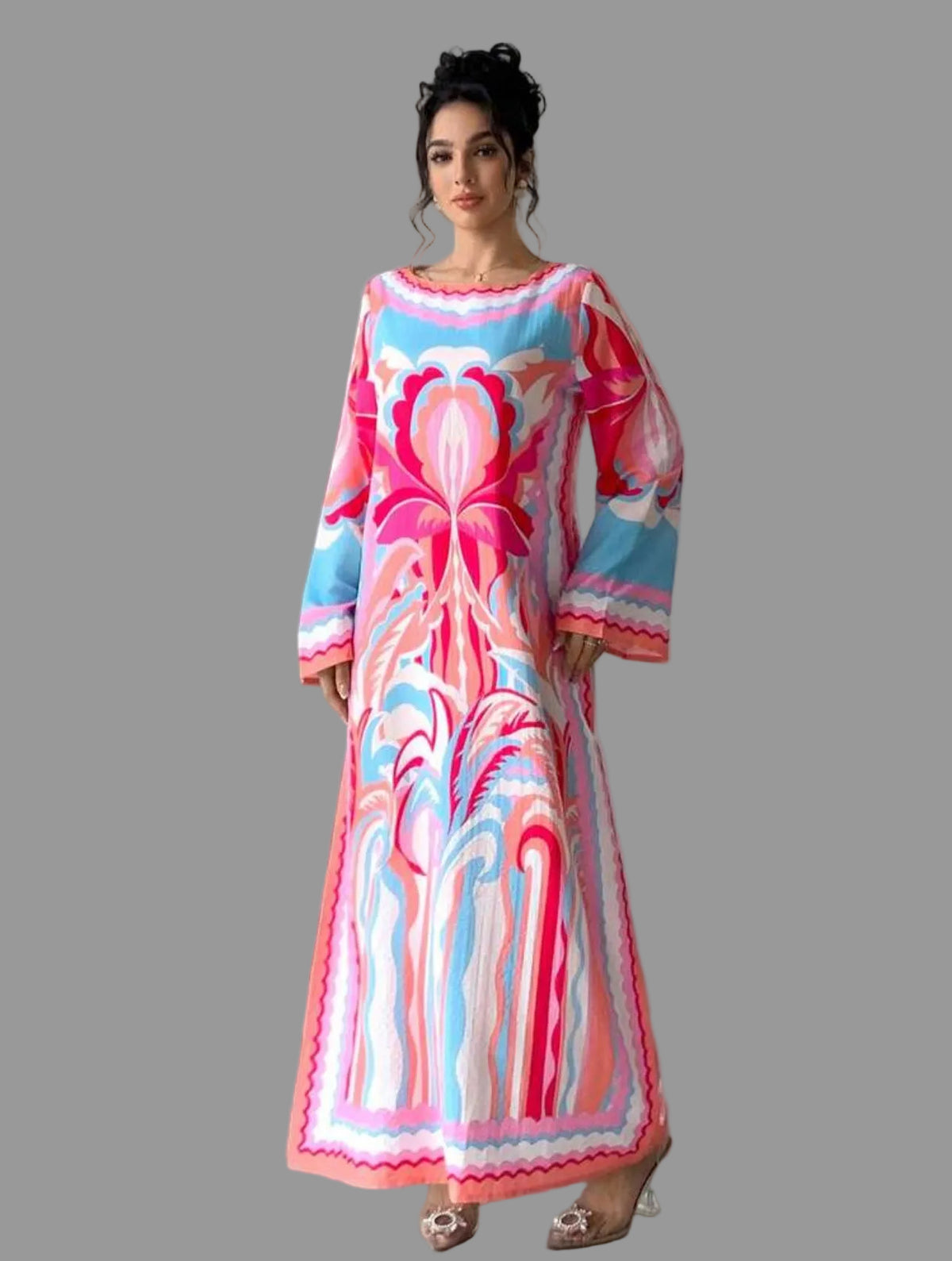 KAFTAN ESTAMPADO FLOR 2 CLRS