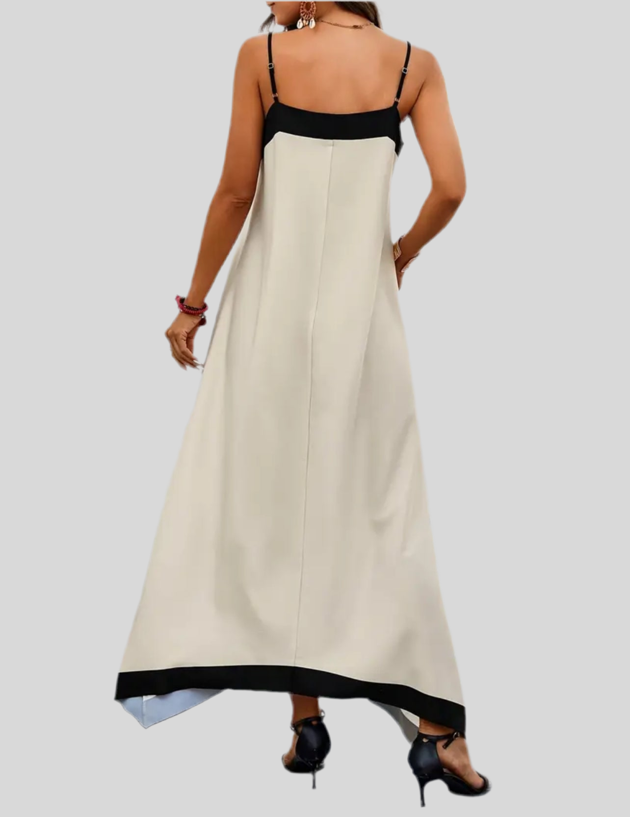 VESTIDO DE TIRANTES CON RIBETE