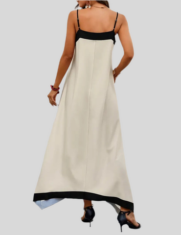 VESTIDO DE TIRANTES CON RIBETE