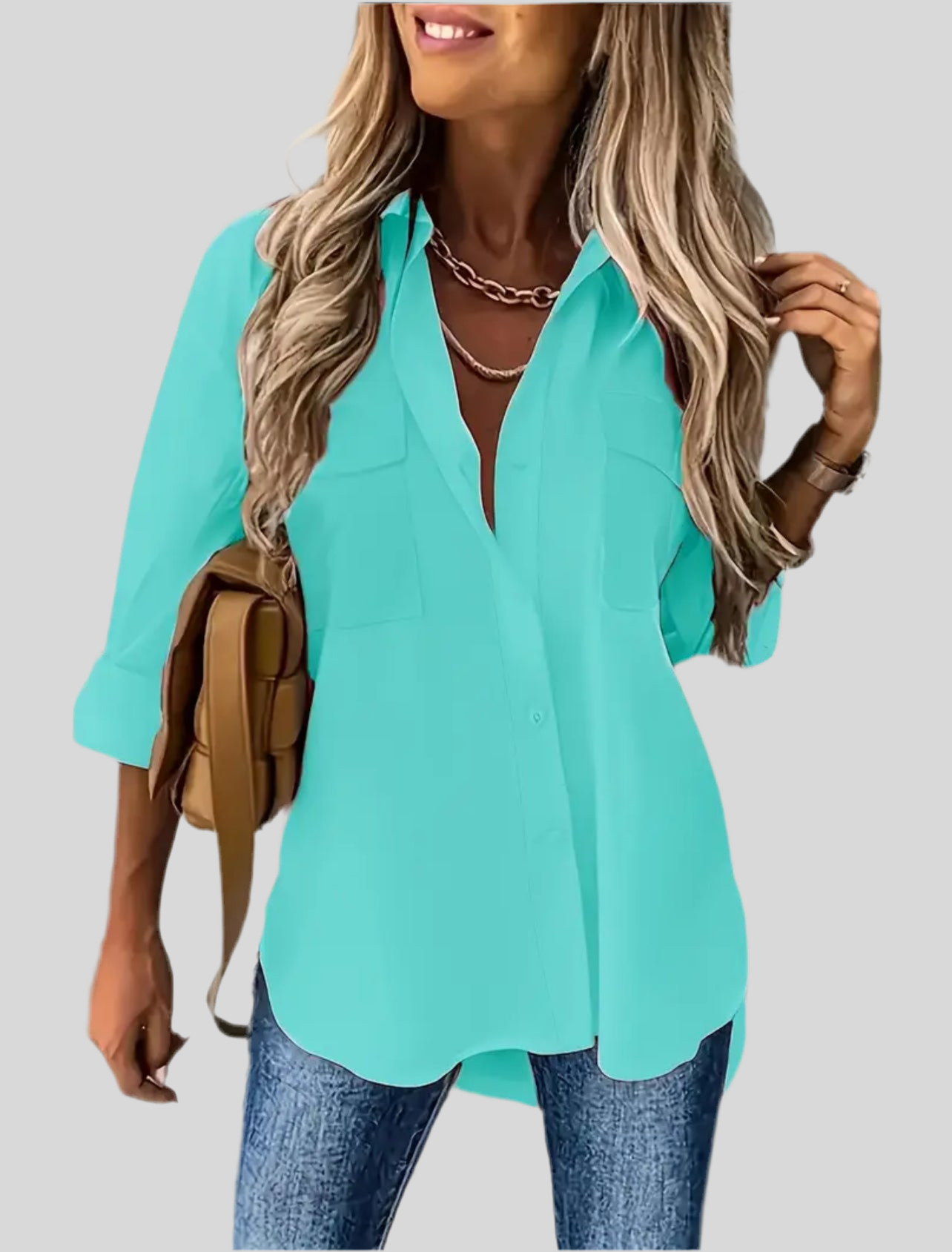 CAMISA AMPLIA CON BOLSILLOS PLASTÓN 3 CLRS