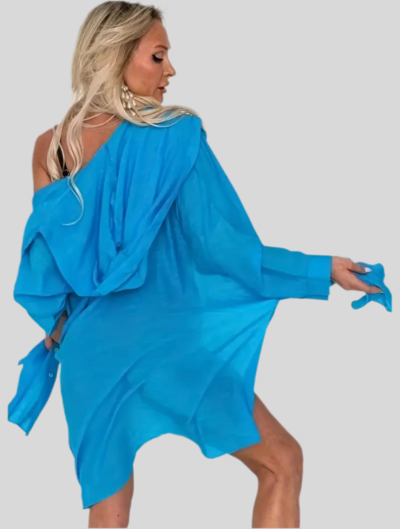VESTIDO BLUSÓN DE PLAYA CON CAPUCHA 6 CLRS
