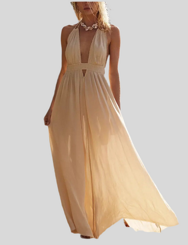 VESTIDO LARGO DE VERANO HALTER 6 CLRS