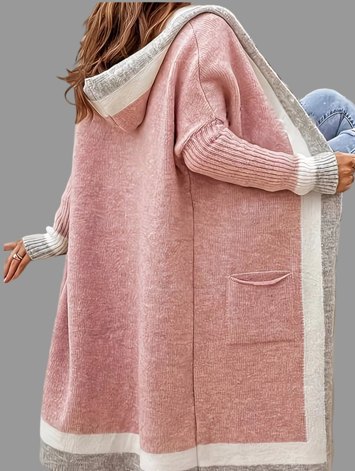 CARDIGAN LARGO CON CAPUCHA 5 CLRS