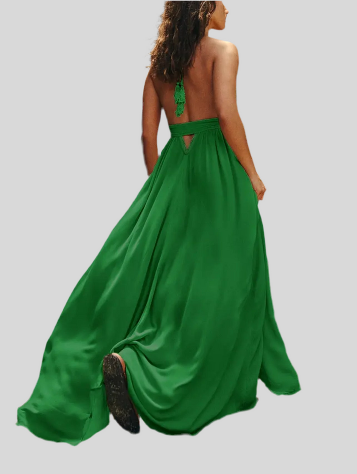 VESTIDO LARGO DE VERANO HALTER 6 CLRS