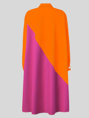 VESTIDO CAMISERO AMPLIO BICOLOR