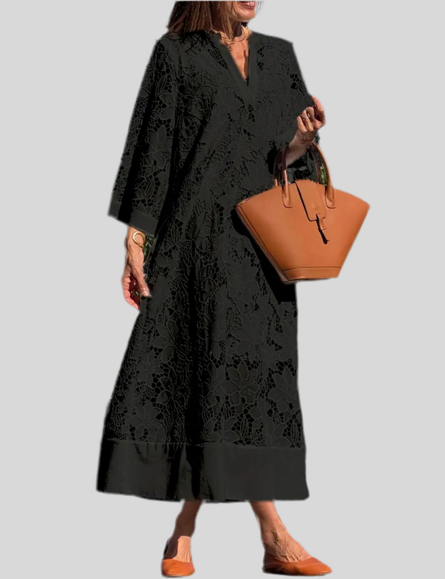 VESTIDO AMPLIO DE ENCAJE 2 CLRS