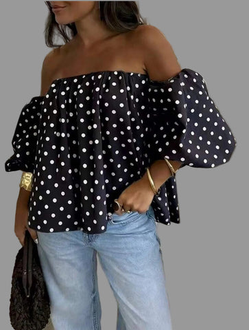 BLUSÓN OPEN SHOULDER LUNARES 6 CLRS