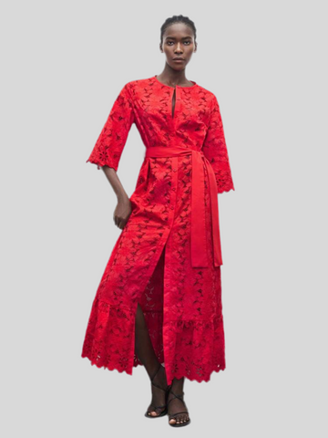 VESTIDO CON LAZADA ABOTONADO 3 CLRS