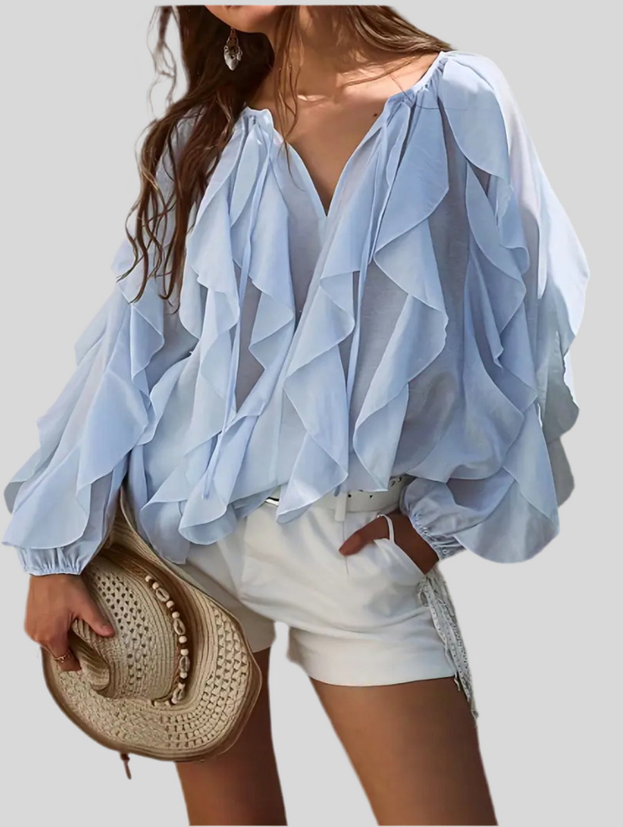 CAMISA AMPLIA CON VOLANTES 4 CLRS