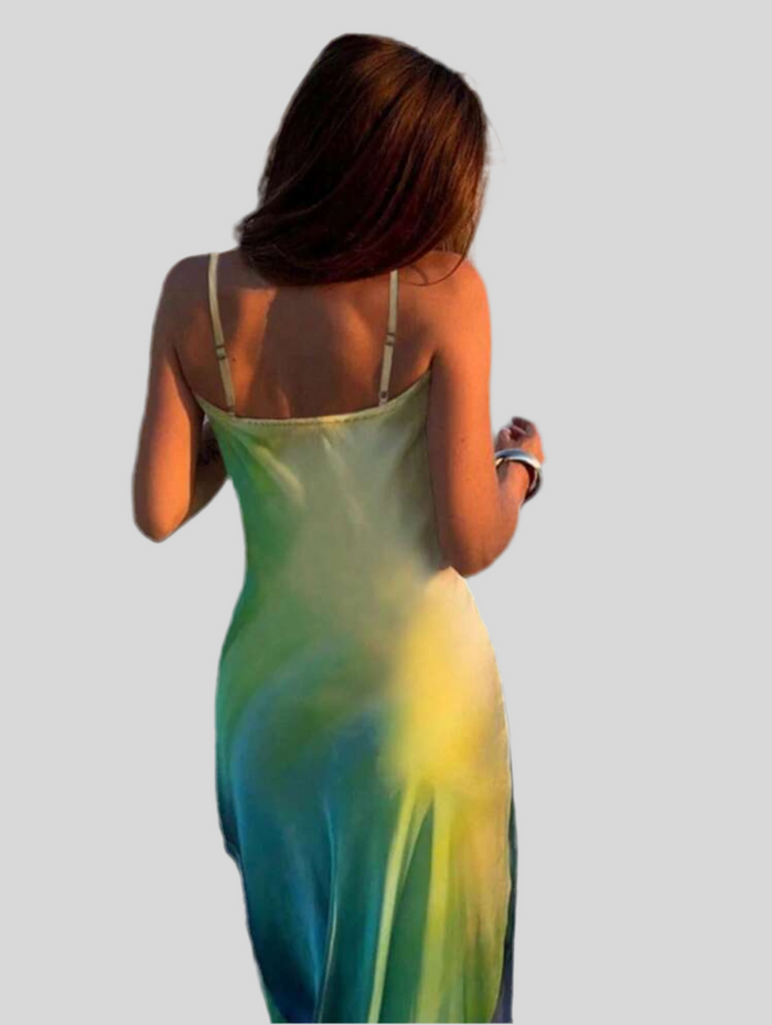 VESTIDO DE SATÉN LENCERO DEGRADÉ 3 CLRS