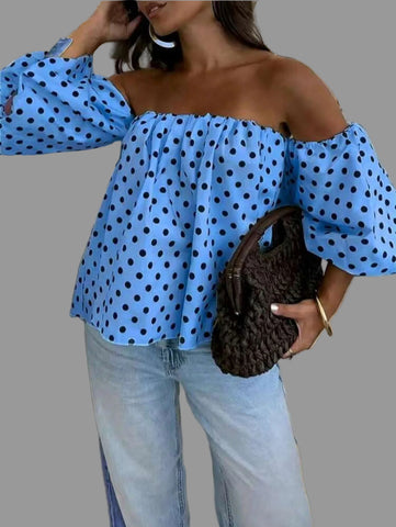 BLUSÓN OPEN SHOULDER LUNARES 6 CLRS