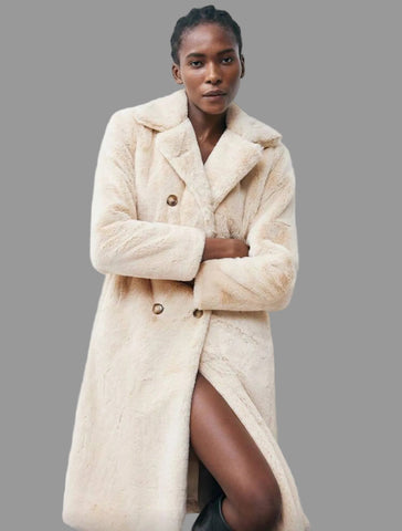 ABRIGO CRUZADO PELUCHE FAUX FUR