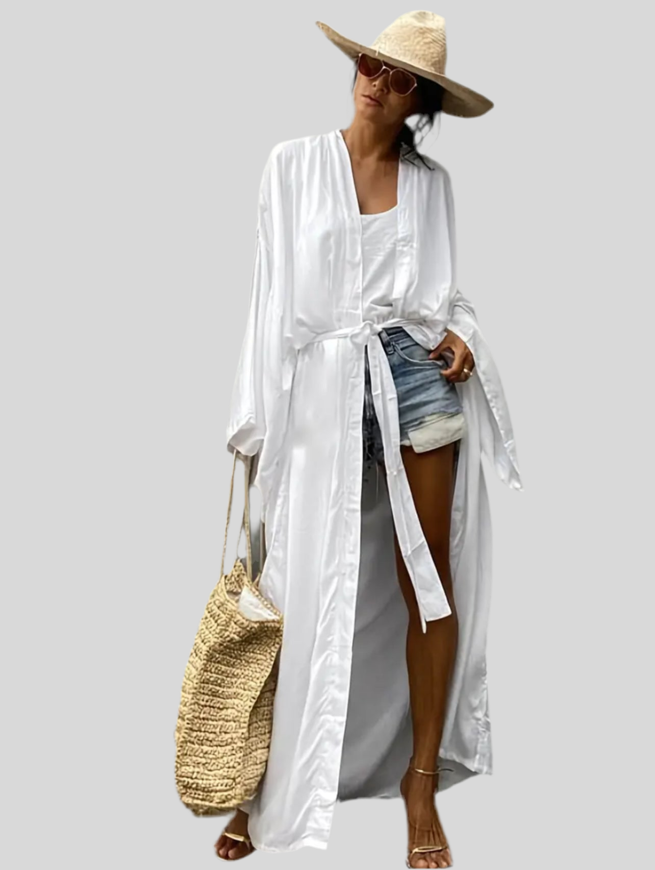 KIMONO LISO CON CINTURÓN 4 CLRS