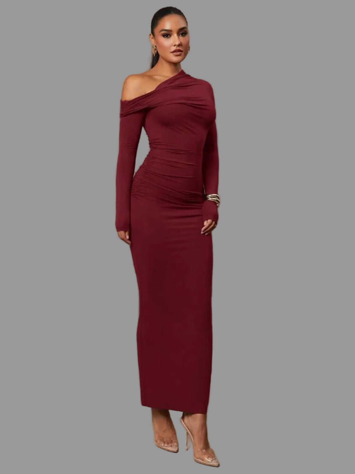 VESTIDO DE LYCRA LARGO 6 CLRS