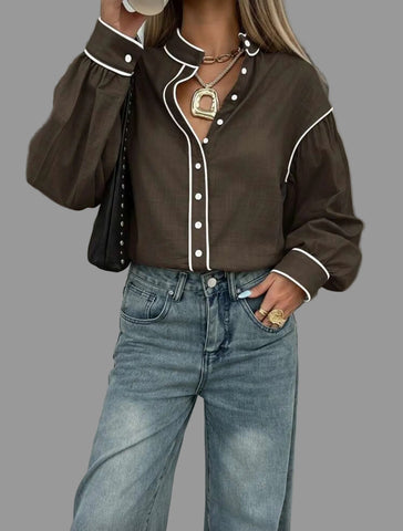 CAMISA DE ALGODÓN CON VIVO 9 CLRS