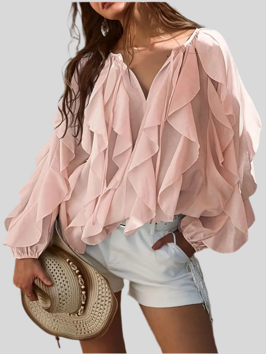 CAMISA AMPLIA CON VOLANTES 4 CLRS