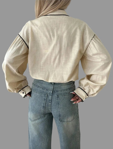 CAMISA DE ALGODÓN CON VIVO 9 CLRS