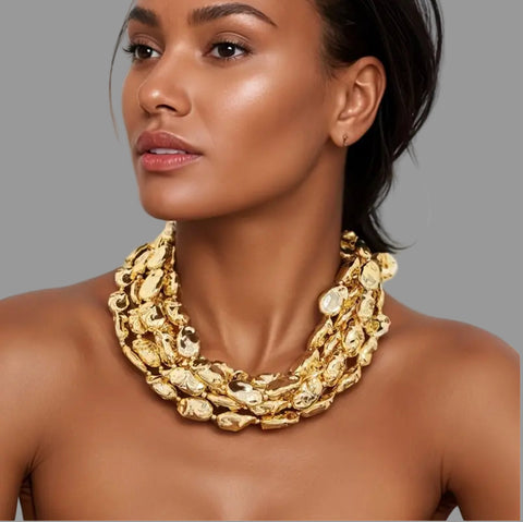 GARGANTILLA DE CUENTAS PLANAS 6 VUELTAS