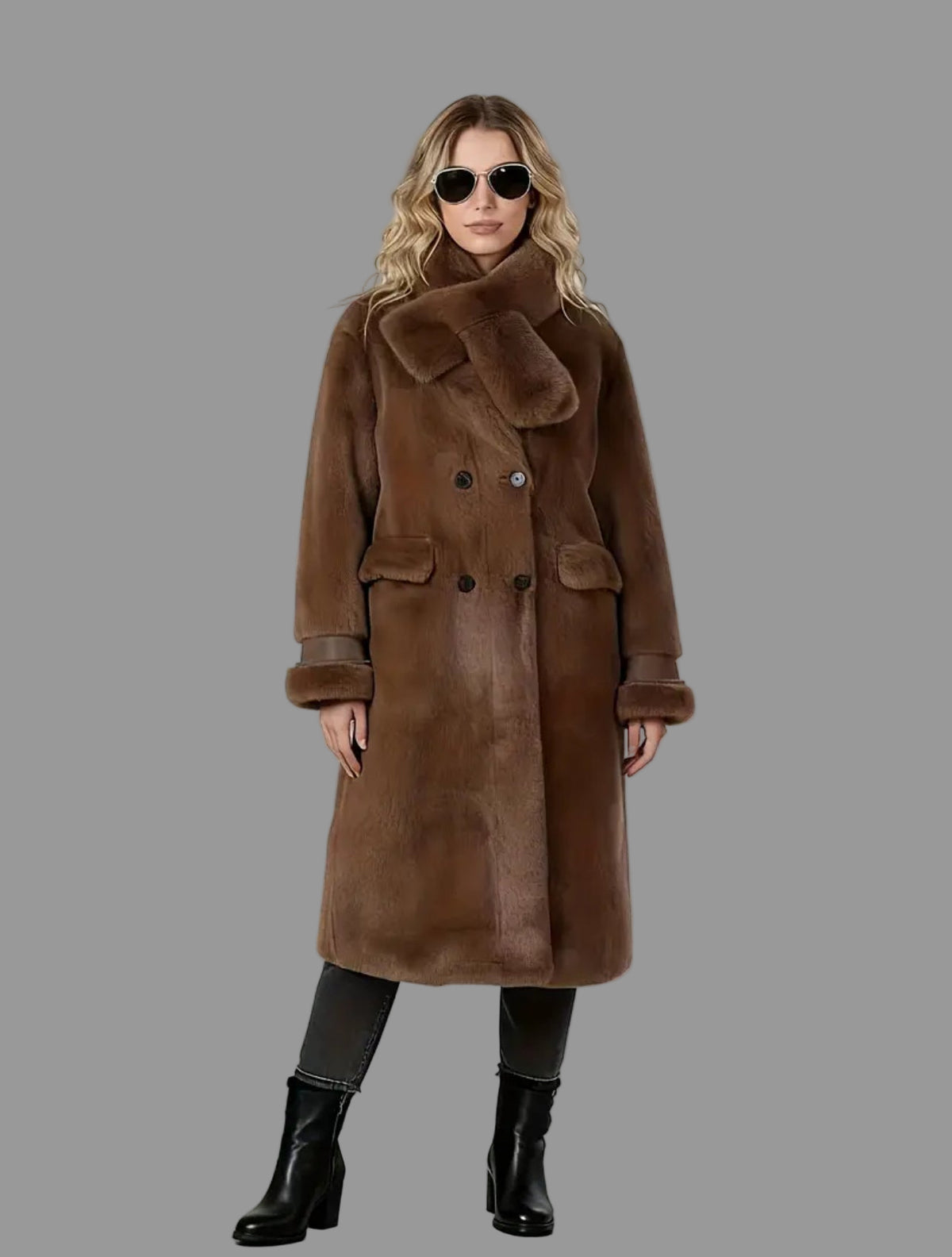 ABRIGO DE PIEL ECOLÓGICO VISÓN 1 CLR