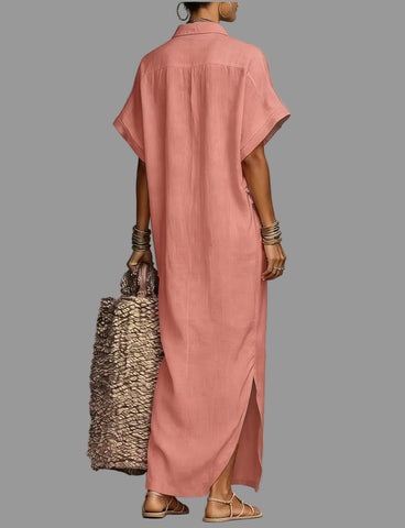 VESTIDO CAMISERO LARGO 2 CLRS