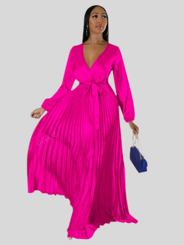VESTIDO CRUZADO PLISADO 8 CLRS