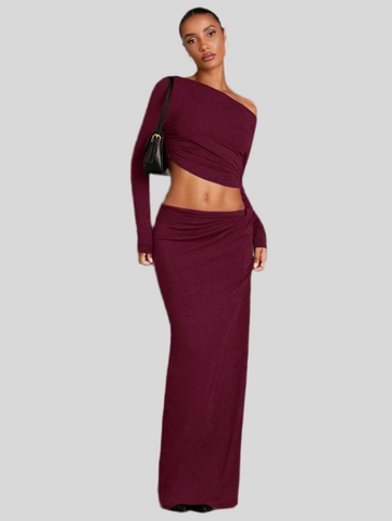 SEXY SET T-SHIRT LONG SKIRT 5 COLRS