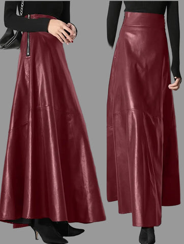FALDA LARGA DE CUERO ECO 4 CLRS