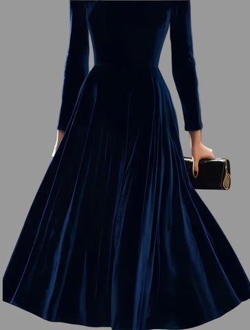 VESTIDO DE TERCIOPELO EVASÉ 3 CLRS