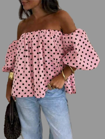 BLUSÓN OPEN SHOULDER LUNARES 6 CLRS