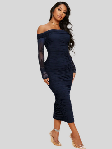 VESTIDO ELÁSTICO DRAPEADO 12 CLRS