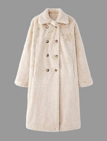 ABRIGO CRUZADO PELUCHE FAUX FUR