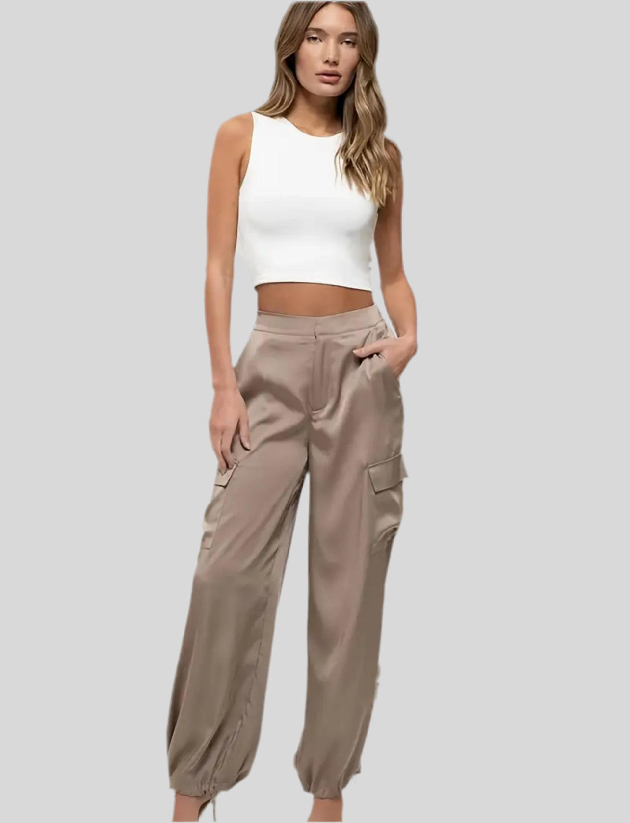 PANTALÓN CARGO SATÉN 7 CLRS