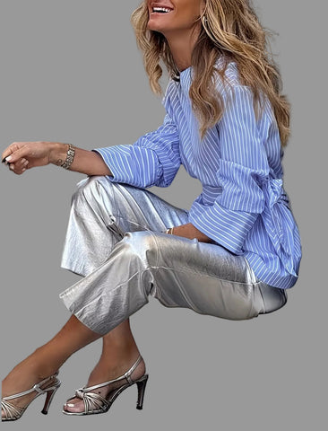 CAMISA DE RAYAS ESTILO PAÑUELO