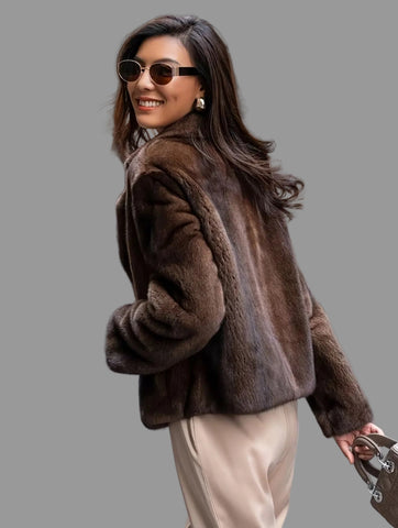 CHAQUETA CORTA DE FAUX FUR VISON