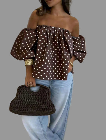 BLUSÓN OPEN SHOULDER LUNARES 6 CLRS