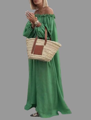 VESTIDO AMPLIO ESCOTE MEJICANO 7 CLRS