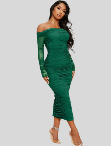 VESTIDO ELÁSTICO DRAPEADO 12 CLRS